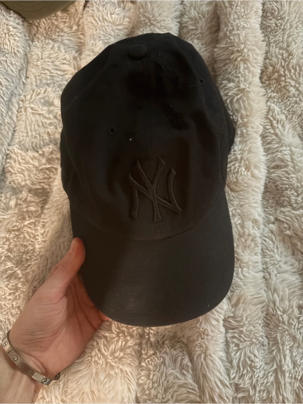 Black NY Logo Baseball Cap - Women's Hat
